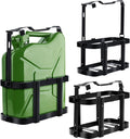 2 Pcs Jerry Can Mount Holder 5 Gallon 20 Liter Jerry Gas Can Holder Metal Lockable Jerry Can Mount Rack Detachable Side Mount Jerry Can Carrier for Truck Trailer, Black