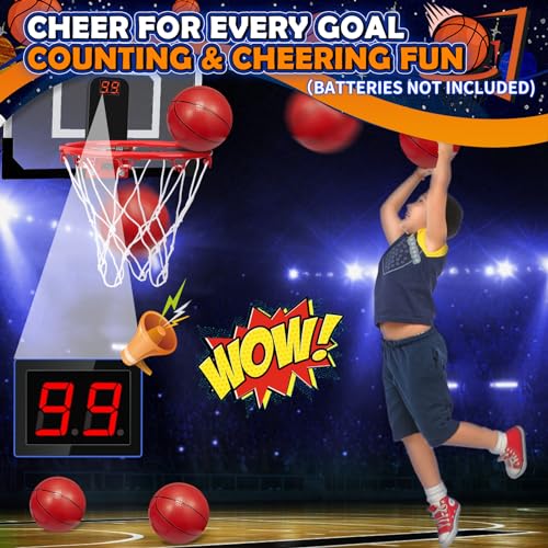 Over Door Basketball Hoop with 9 Inch Rim and 4 Mini Balls X3022