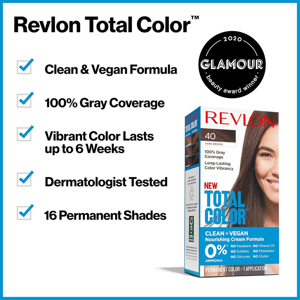 Permanent Hair Color, 100% Gray Coverage, Light Natural Brown, 3 Pack V578976