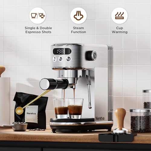 20 Bar Espresso Machine with LED Display and Milk Frother X8996