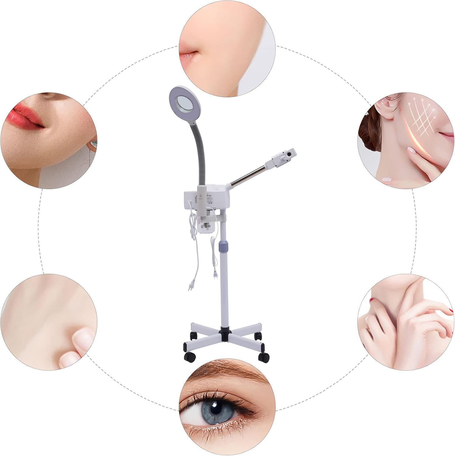 Facial Steamer with LED Magnifying Lamp for Spa and Salon Y756006