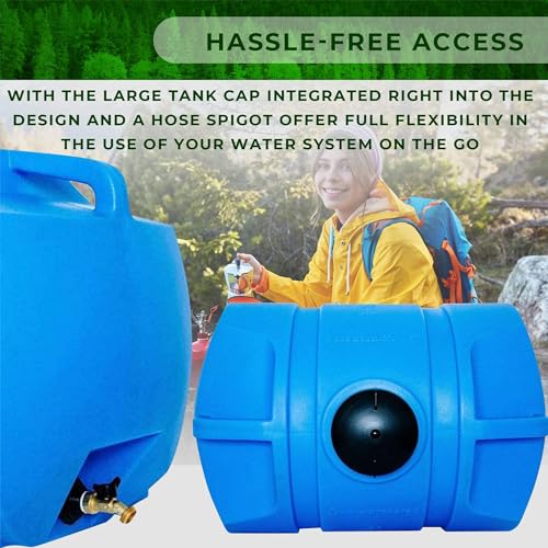 35 Gallon Utility Water Tank with Brass Spigot and Handles Z5644