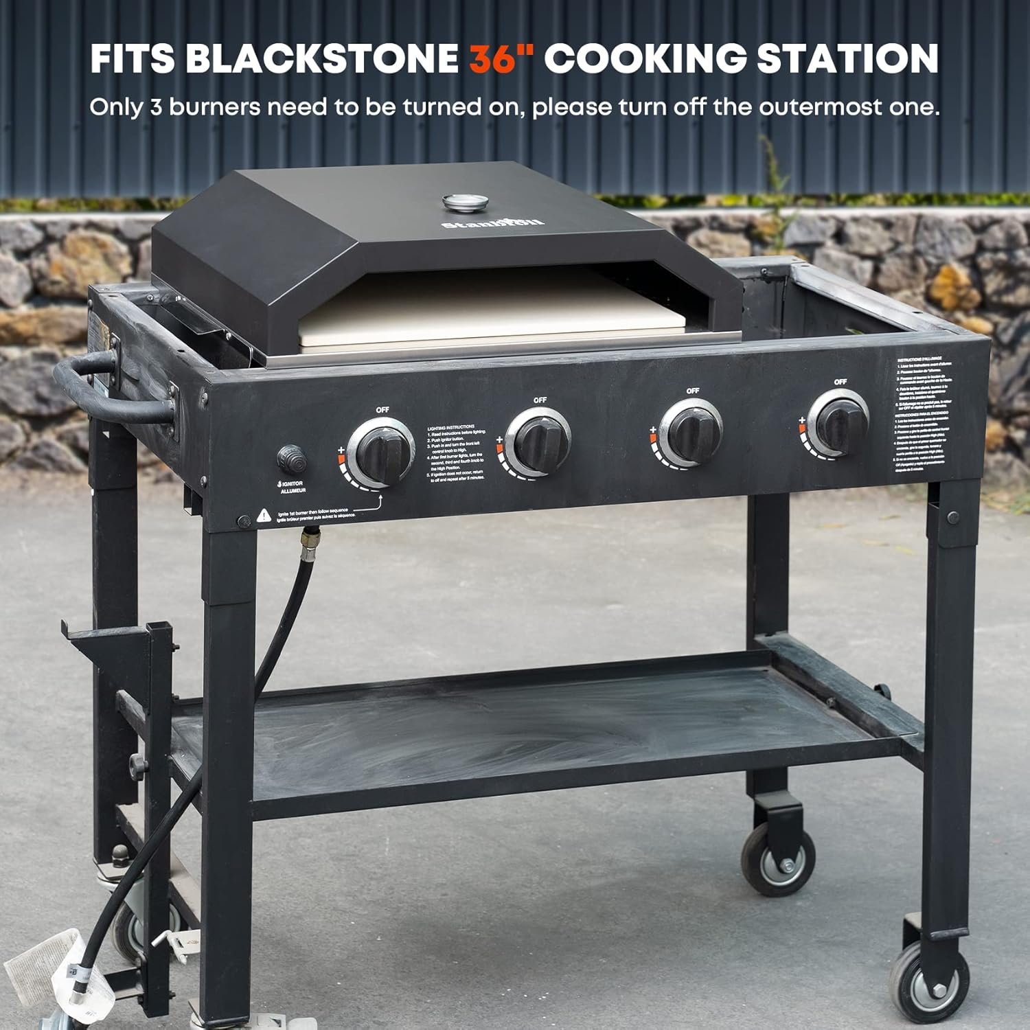 Pizza Oven for 36" Gas Griddle with Pizza Stone C962