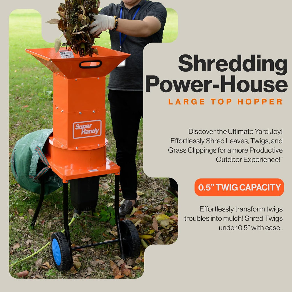 Leaf Mulcher Shredder Electric, 11 Inch Cutting Blade, 0.5 Inch Cutting Capacity V82612