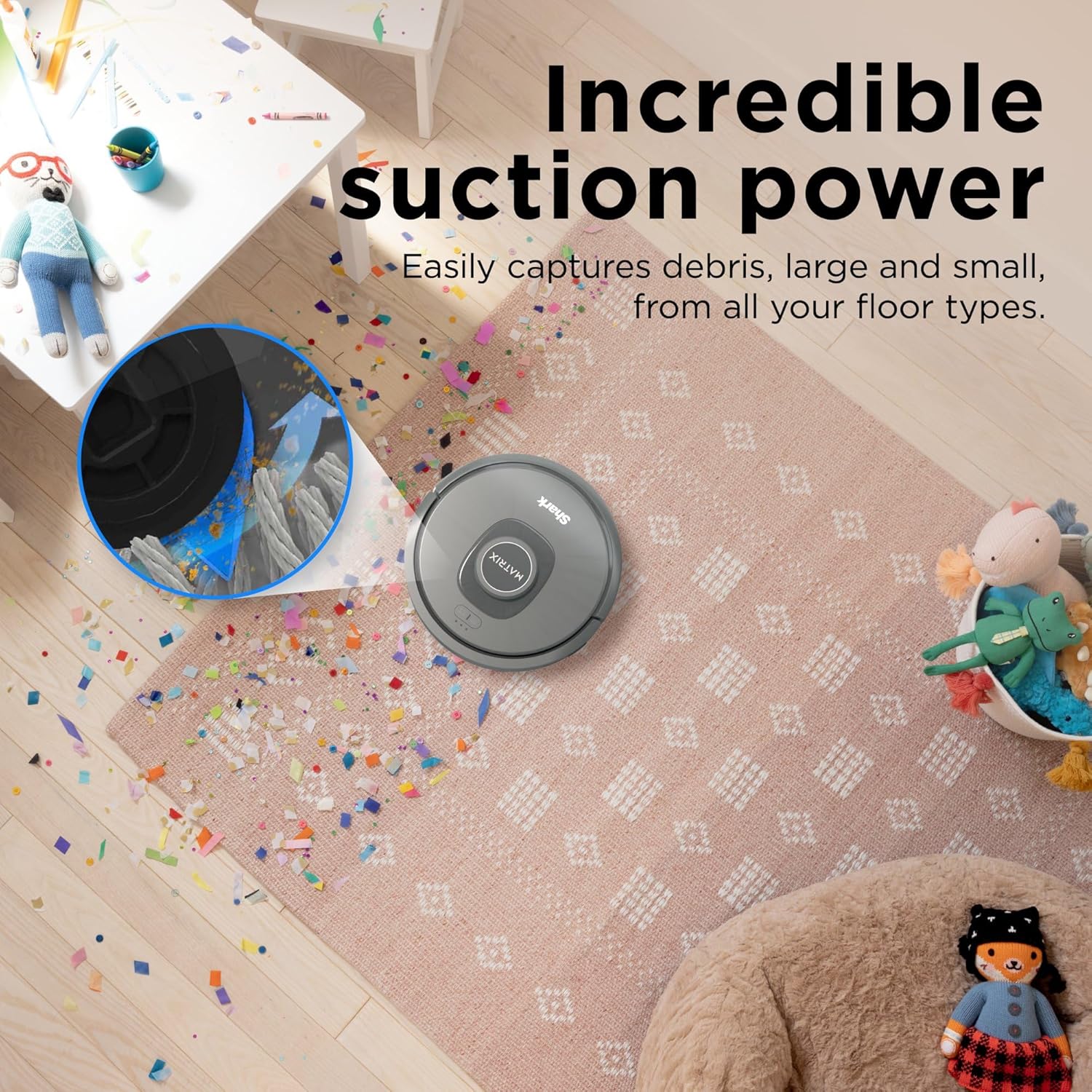 Self-Empty Robot Vacuum for Carpets & Hard Floors, Bagless 30-Day Capacity, Wi-Fi, Black/Grey X114