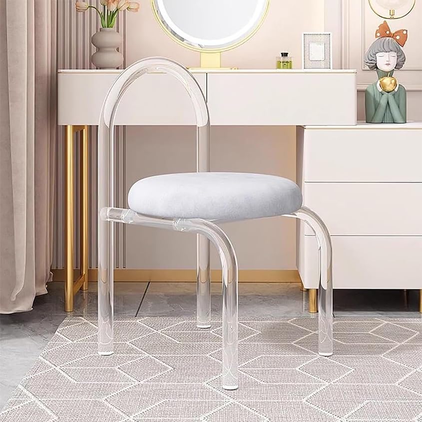 Acrylic Transparent Dining Chair, Grey J687