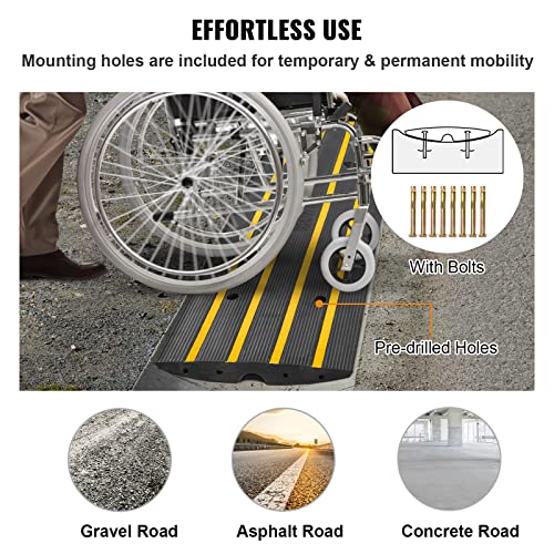 Curb Ramp for Driveway, 2 Pack Heavy Duty 32000 lbs, 2.6 inch High Curbside Bridge Ramps D113173