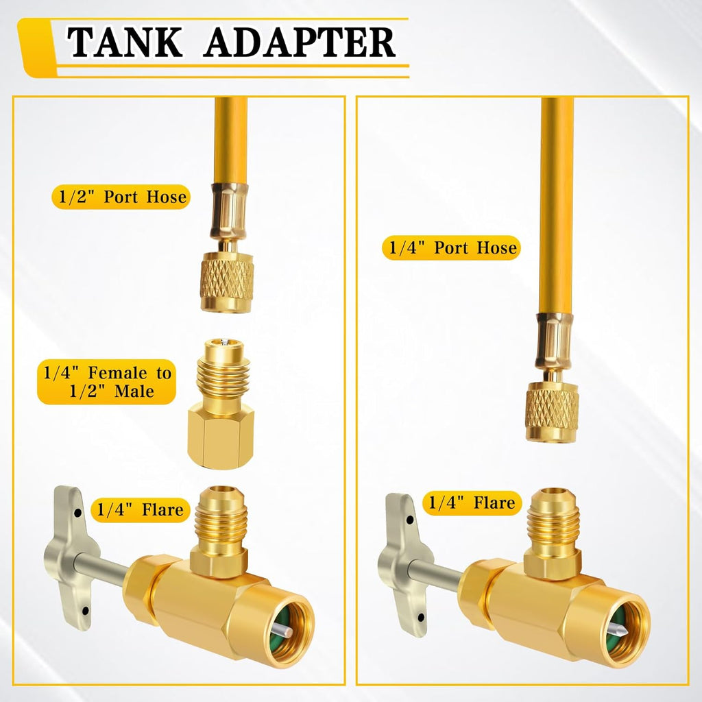R1234YF Can Tap Valve with Valve Core Removal Tool for Car A/C Refrigerant Refilling O409