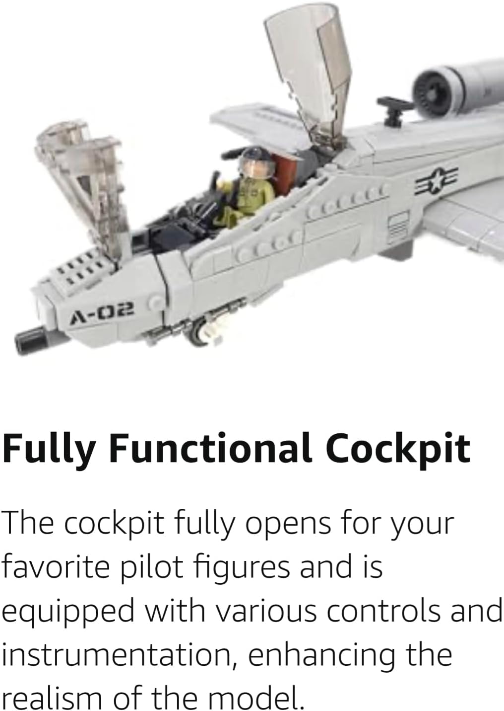 A-10 Military Fighter Jet Brick Building Set X3665