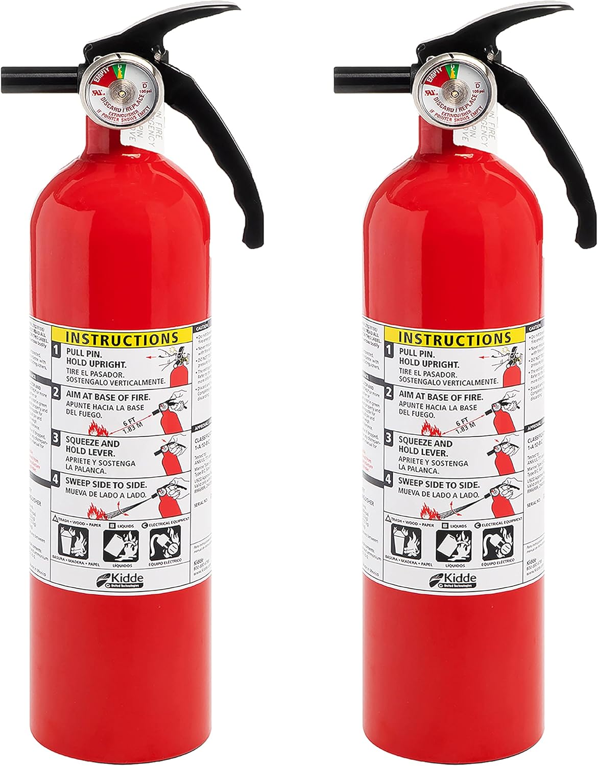 Fire Extinguisher and Smoke Detector Bundle with Dry Chemical Extinguisher and Battery Backup S3492