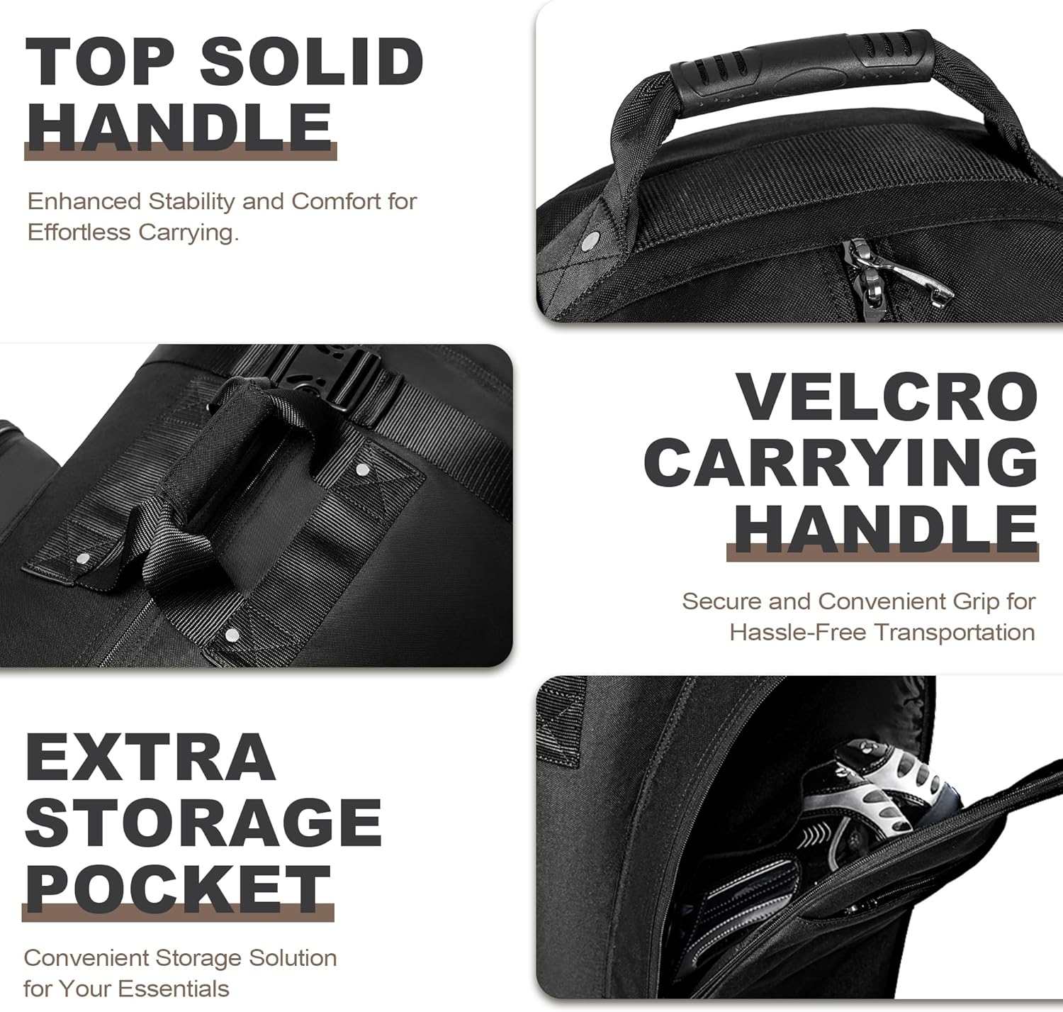 Golf Travel Bag with Wheels, Heavy Duty 600D Polyester P4314