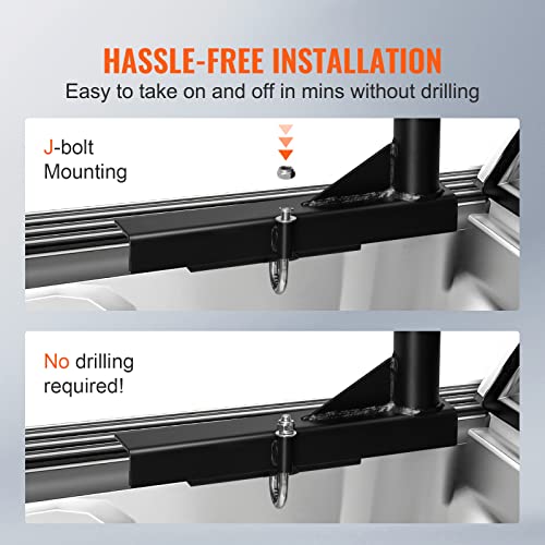 Aluminum Truck Rack with C-Clamps for Kayak, Surfboard, Lumber J58091