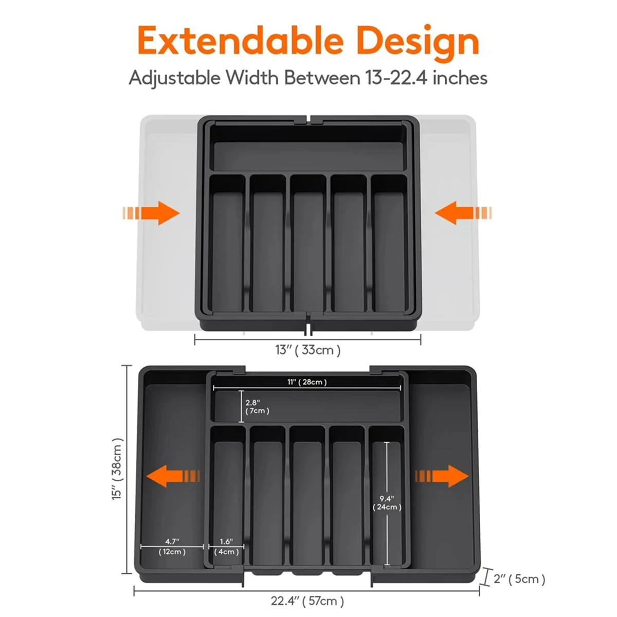 Expandable Cutlery Drawer Organizer for Kitchen Storage Q545
