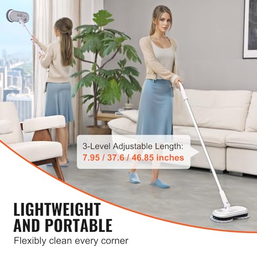Cordless Electric Spin Mop with Dual Spinning Heads for Hardwood, Tile, and Bathroom Floor Cleaning B51780