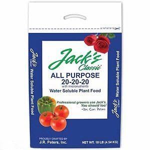 Jack's Classic 20-20-20 All Purpose Water-Soluble Fertilizer with Micronutrients to Provide General Growth on All Plants, 1.5lbs