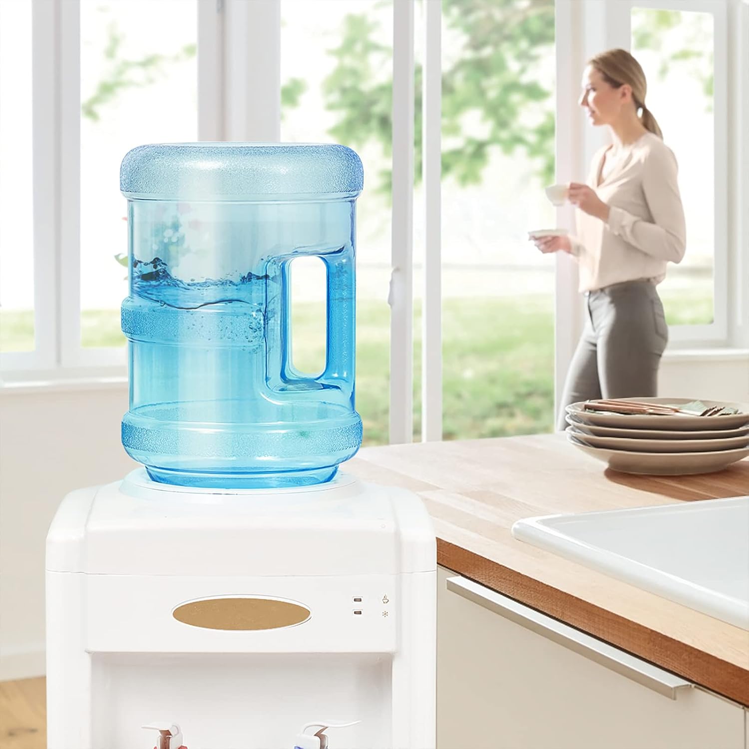 5 Gallon Water Bottle with Cap and Carry Handle N670938