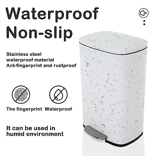 50 Liter Stainless Steel Kitchen Trash Can with Lid and Foot Pedal T906