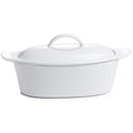 Butter Dish with Lid for Countertop - Porcelain White, 3pcs Large Butter Dish with Lid, Butter Keeper Container with Waterline Pefect for Daily Storage, Butter Holder with Handle - for Kitchen Decor