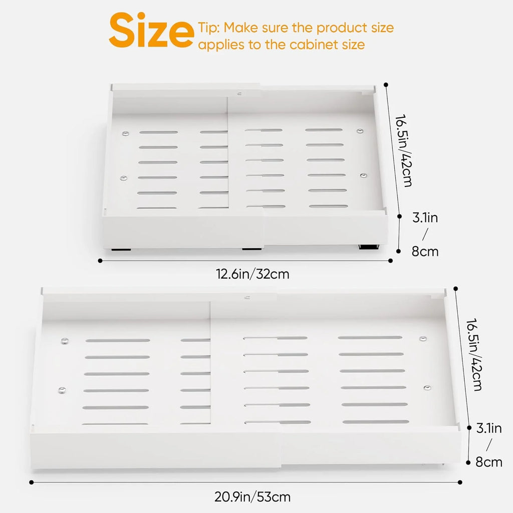 Expandable Pull Out Cabinet Organizer Adhesive, 2 Pack W451