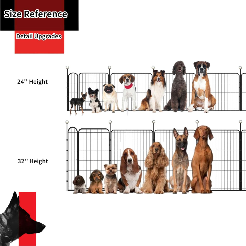 Dog Playpen Indoor Outdoor Portable Metal Pen with Easy-Carry Straps for Small Medium Dogs Q1842