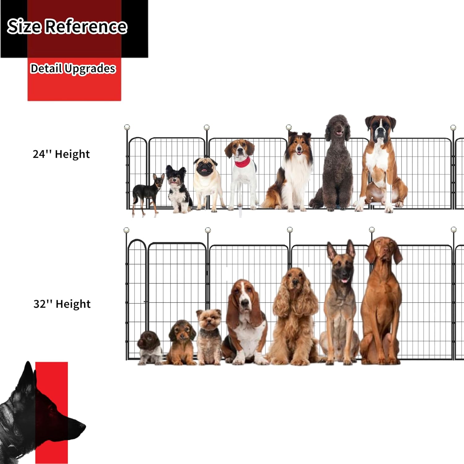 Dog Playpen Indoor Outdoor Portable Metal Pen with Easy-Carry Straps for Small Medium Dogs Q1842