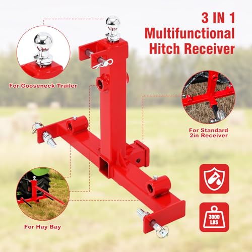 3 Point Hitch 2" Receiver Tow Drawbar for Category 1 Tractors E8781