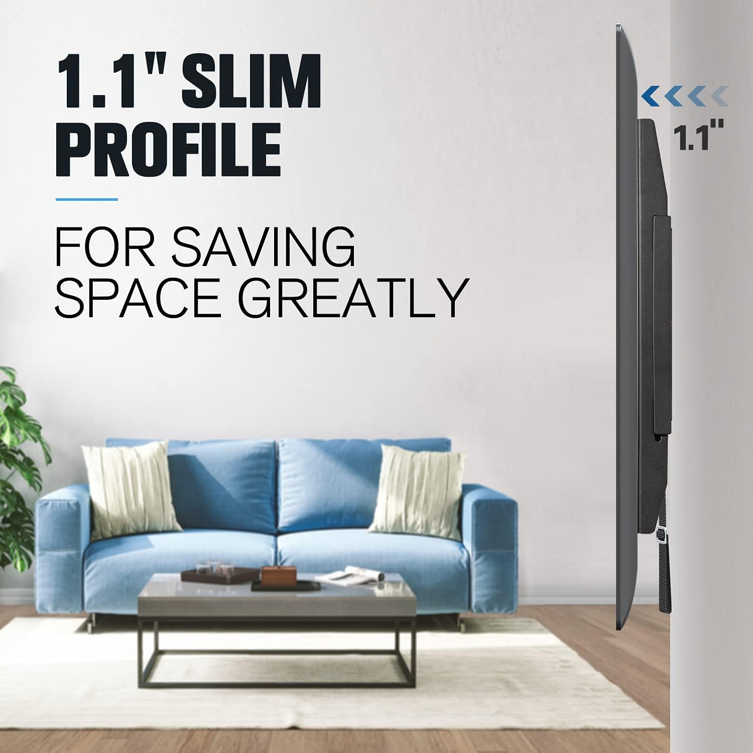 TV Wall Mount for 37-70 Inch Flat Screen, Low Profile Tilt and No Tilt Versions Q871396