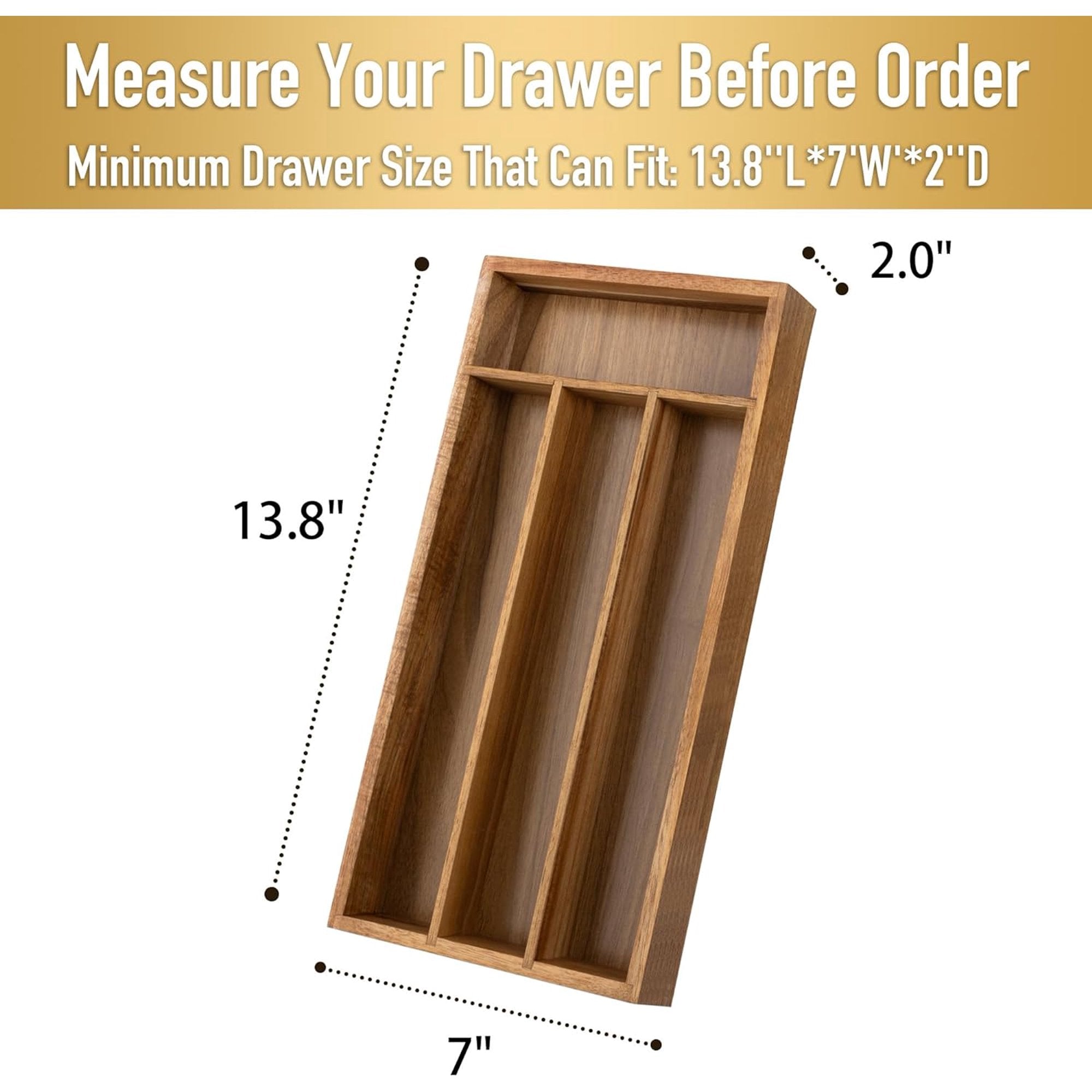Silverware Drawer Organizer with Cutlery Tray C3735