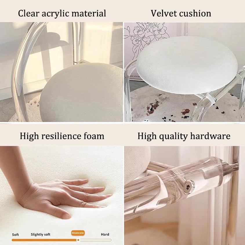 Acrylic Transparent Dining Chair, Grey J687