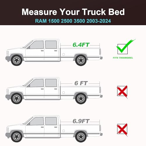 Hard Tri-Fold Truck Bed Tonneau Cover for RAM 1500 2500 3500 2003-2024 H751