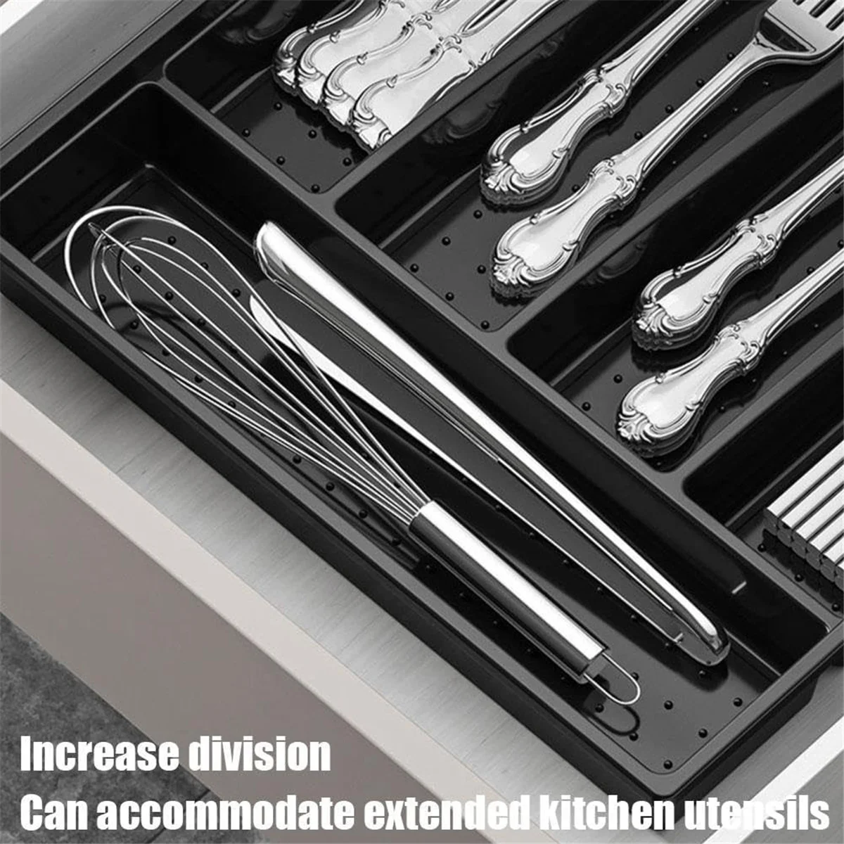 Plastic Cutlery and Flatware Storage Box with Lid Q259414