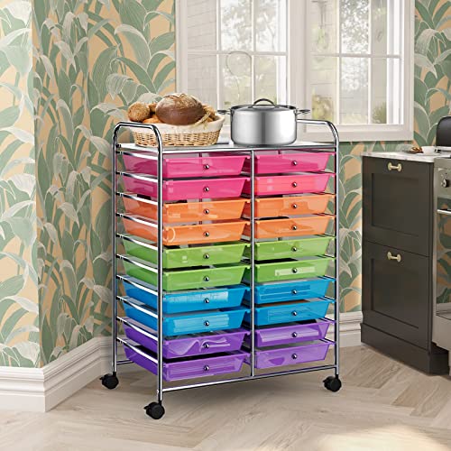 Rolling Storage Cart with 20 Drawers on Wheels C5284