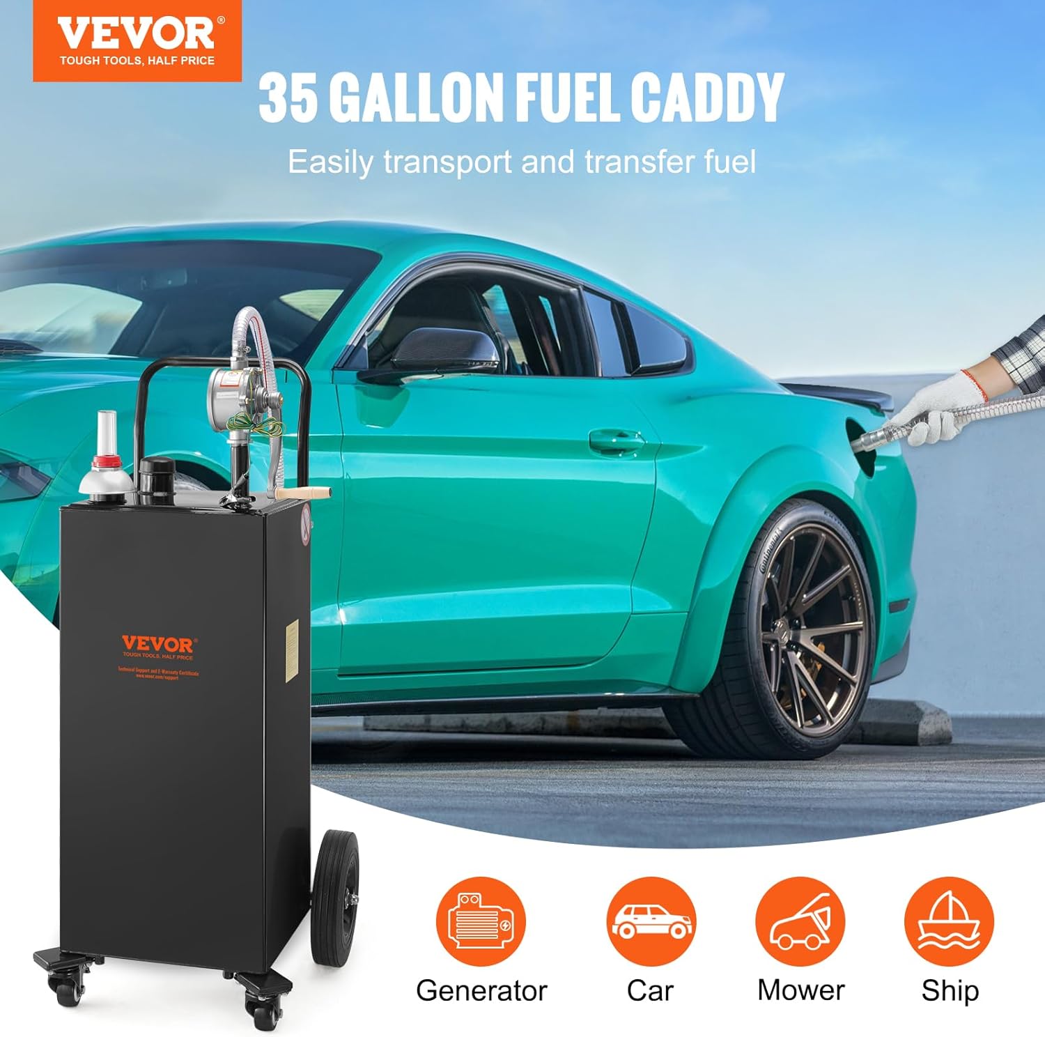Fuel Caddy 35 Gallon with Manual Transfer Pump B6451