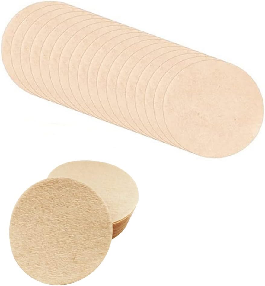 Coffee Filter Paper Unbleached Replacement Round Paper Filter for Espresso Makers (400Pcs,Brown)