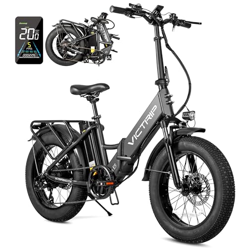 Electric Bike for Adults, 20.8Ah Removable Battery, Folding E-Bike with 750W Motor, 75+Miles Long Range, 4-6Hours Fast Charging, 7 Speed 20 x 4.0 Fat Tire Electric Horn, Class 2 Ebike