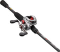 Lew's Laser MG Speed Spool Baitcast Reel and Fishing Rod Combo, 6-Foot 10-Inch 1-Piece Premium IM6 Graphite Rod with Split Grip EVA Handle, Right-Hand Retrieve, Silver