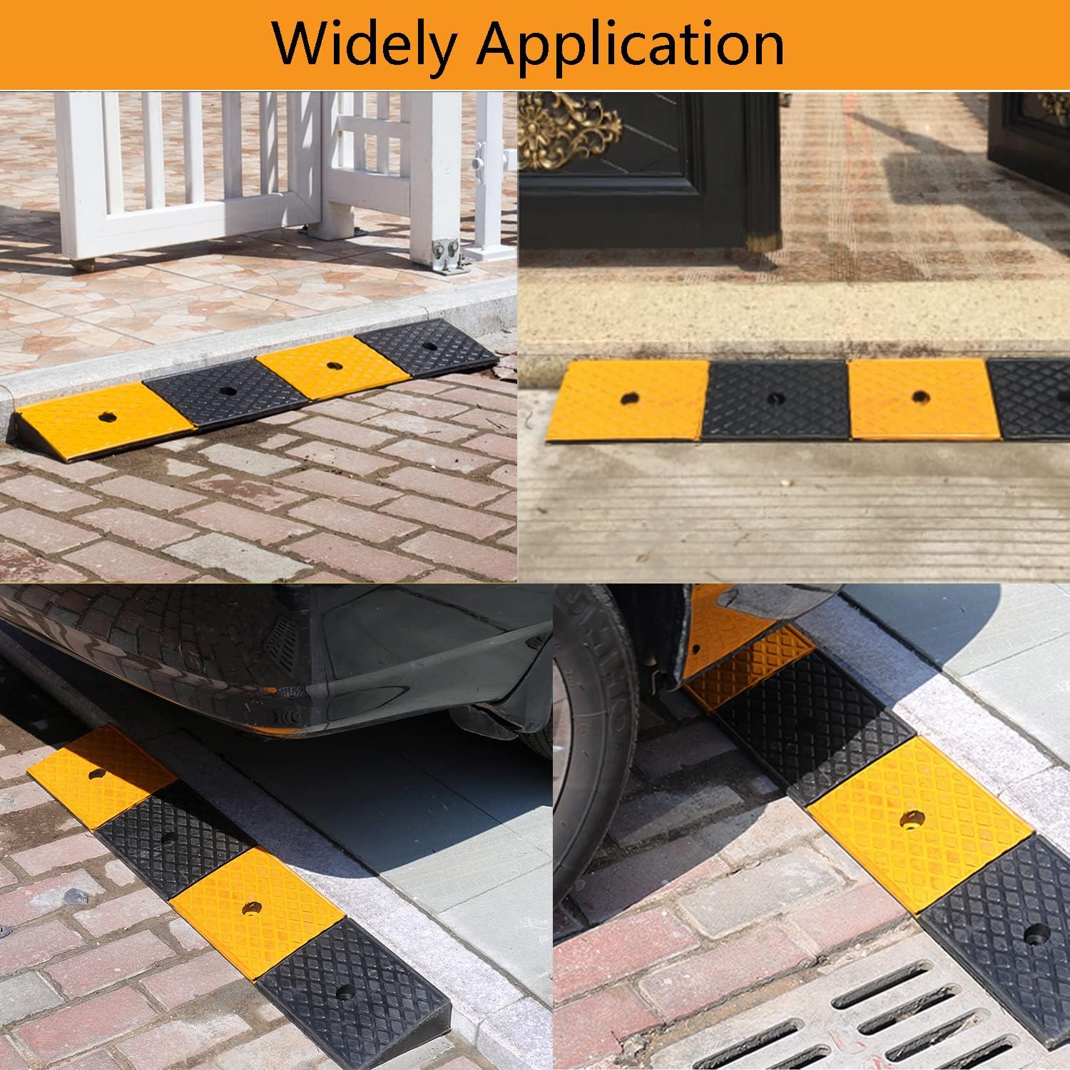Rubber Curb Ramps Heavy Duty Driveway Threshold Ramp for Car SUV Truck Motorcycle Wheelchair T847188