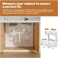 2-Pack Under Sink Organizer and Storage, 2-Tier L Shape Pull Out Cabinet Organizer With Round Tube Slide Rails, Hight Adjustable Slide Out Drawers for Kitchen&amp;Bathroom, Multi-Purpose Shelf-White