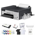 A4 T-shirt DTF Printer with White Ink Mixing and Roll Feeder, Automatic Cleaning L8058 Printer Machine for DIY Transfer, Includes Oven, Heat Press, Ink, Film, T-shirt (Printer + Oven + Heat Press)