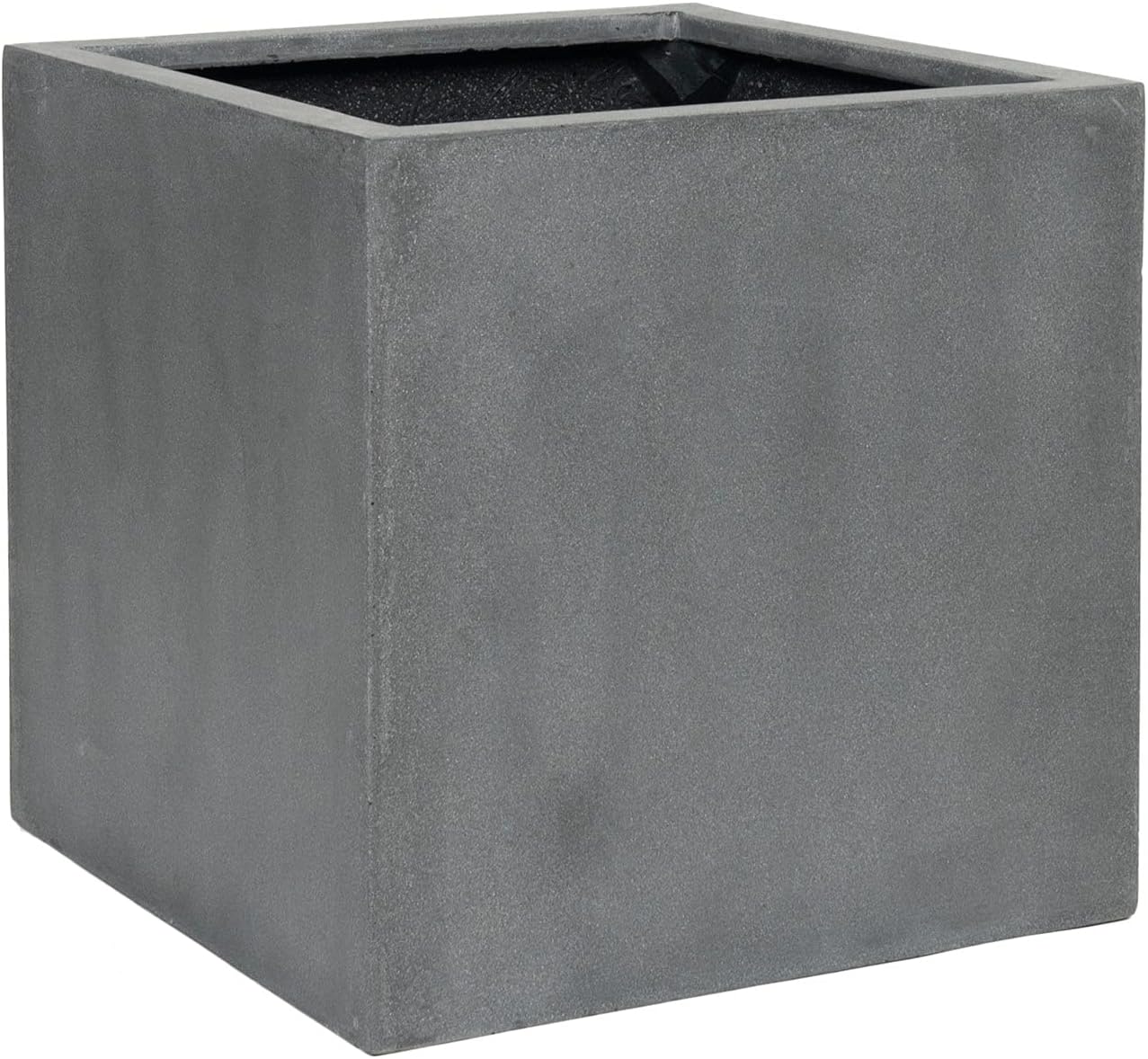 Block XL Fiberstone Indoor Outdoor Modern Grey Square Planter, Extra Large, 24 Inch Tall