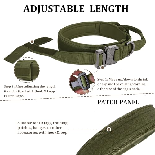 Tactical Dog Collar with Handle and Metal Buckle Y6161
