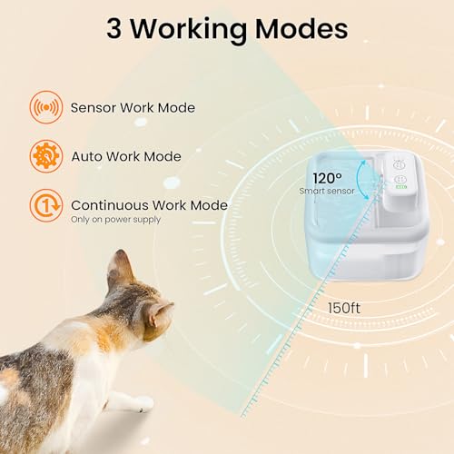 Wireless Cat Water Fountain, 2L, Motion Sensor, 3 Modes H76655