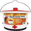 FARM INNOVATORS HB-60P Heated Poultry Drinker with Drip-Free Side Mount Nipples, 2 Gal, Clear