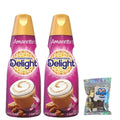 Candy Freezer International-Delight Liquid Coffee Creamer.- Two (2) 32 fl oz Bottles of Sugar Free Creamy Smooth Delightful Coffee Creamer and 1 oz Freeze Dried Ice Cream Bites (Zero Sugar Caramel Macchiato)