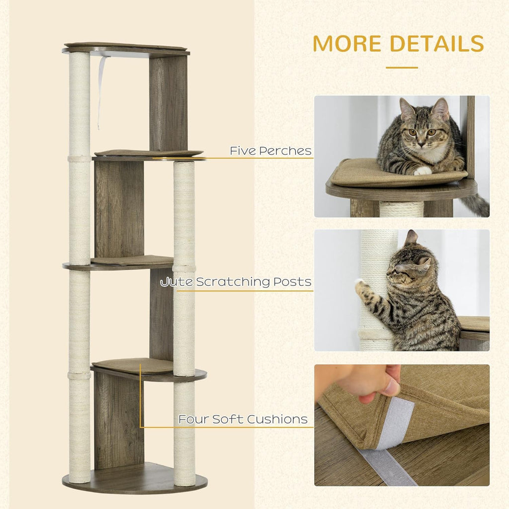 Corner Cat Tree Tall for Climbing with Scratching Posts M902