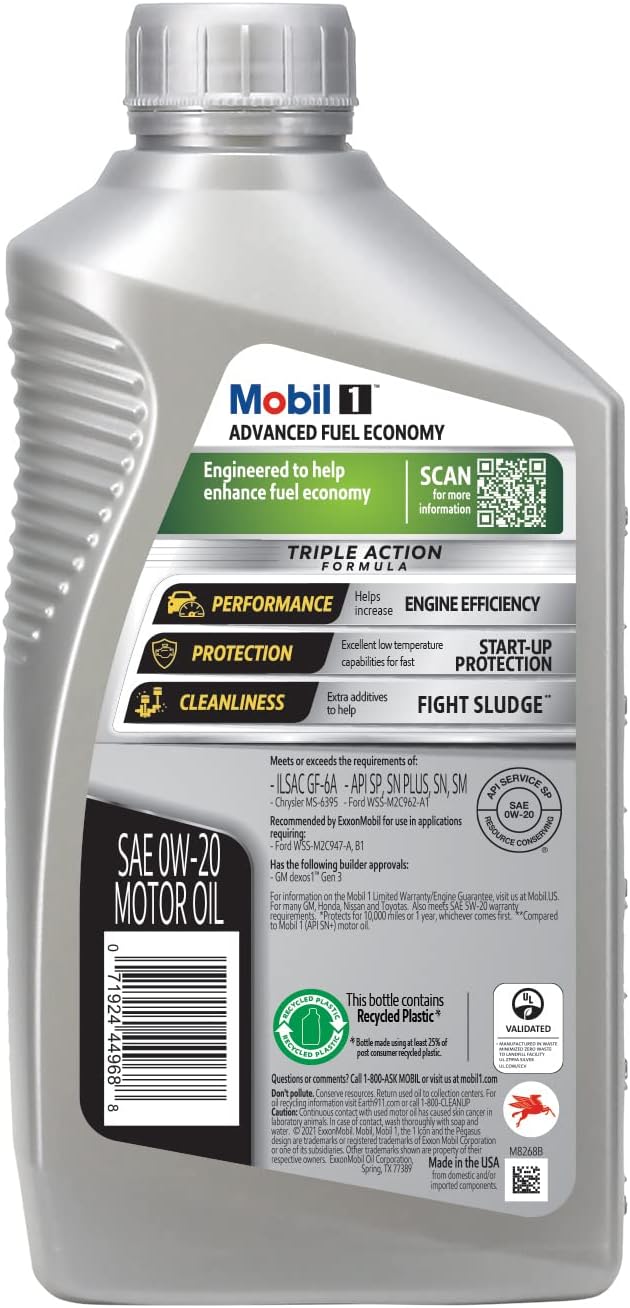 Full Synthetic Motor Oil 0W-20, 6-Pack Y61889