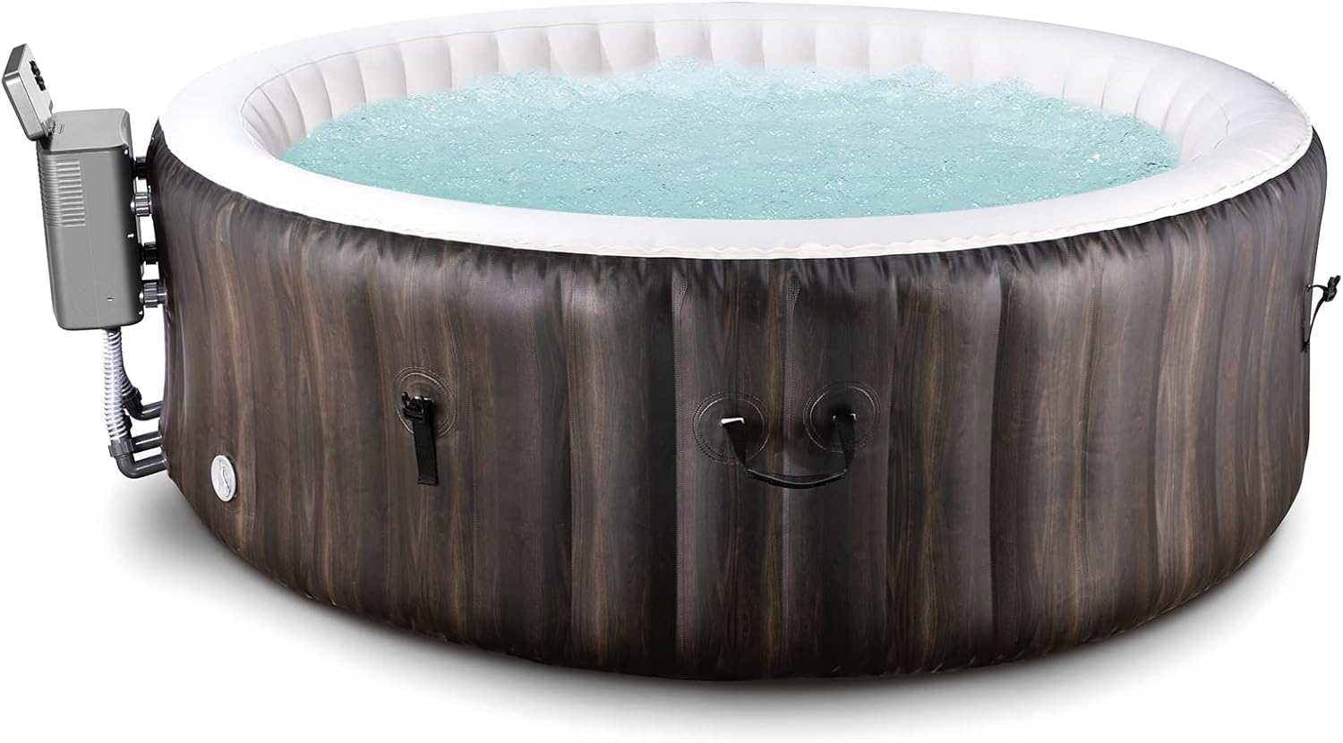 EVAJOY Inflatable Hot Tub, Portable Inflatable Hot Tub with Built-in LED, Electric Heater Pump, Hot Tub Spa with 140 Air Jets, 4-6 Adults, for Backyard, Garden, Indoor
