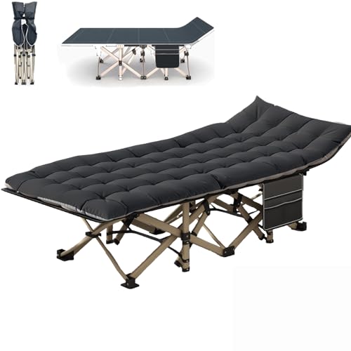 Folding Camping Cot,Oversize 31.5in Width Camping Cot with Pad,Cots for Sleeping,Comfortable Double Layer Oxford Heavy Duty with Carry Bag for Office/Home Nap/Outdoor Travel