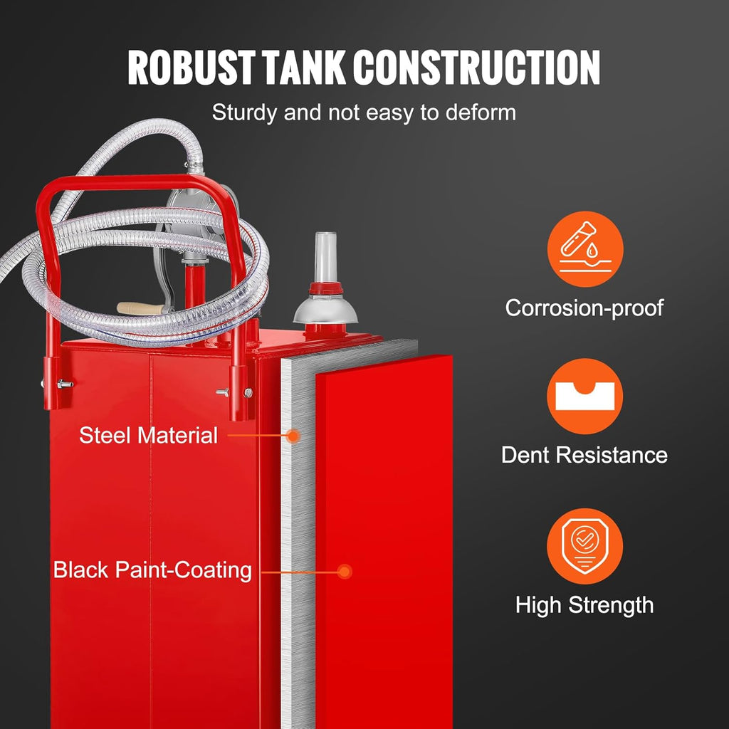 30 Gallon Portable Gas Caddy with Wheels and Manual Transfer Pump L76285
