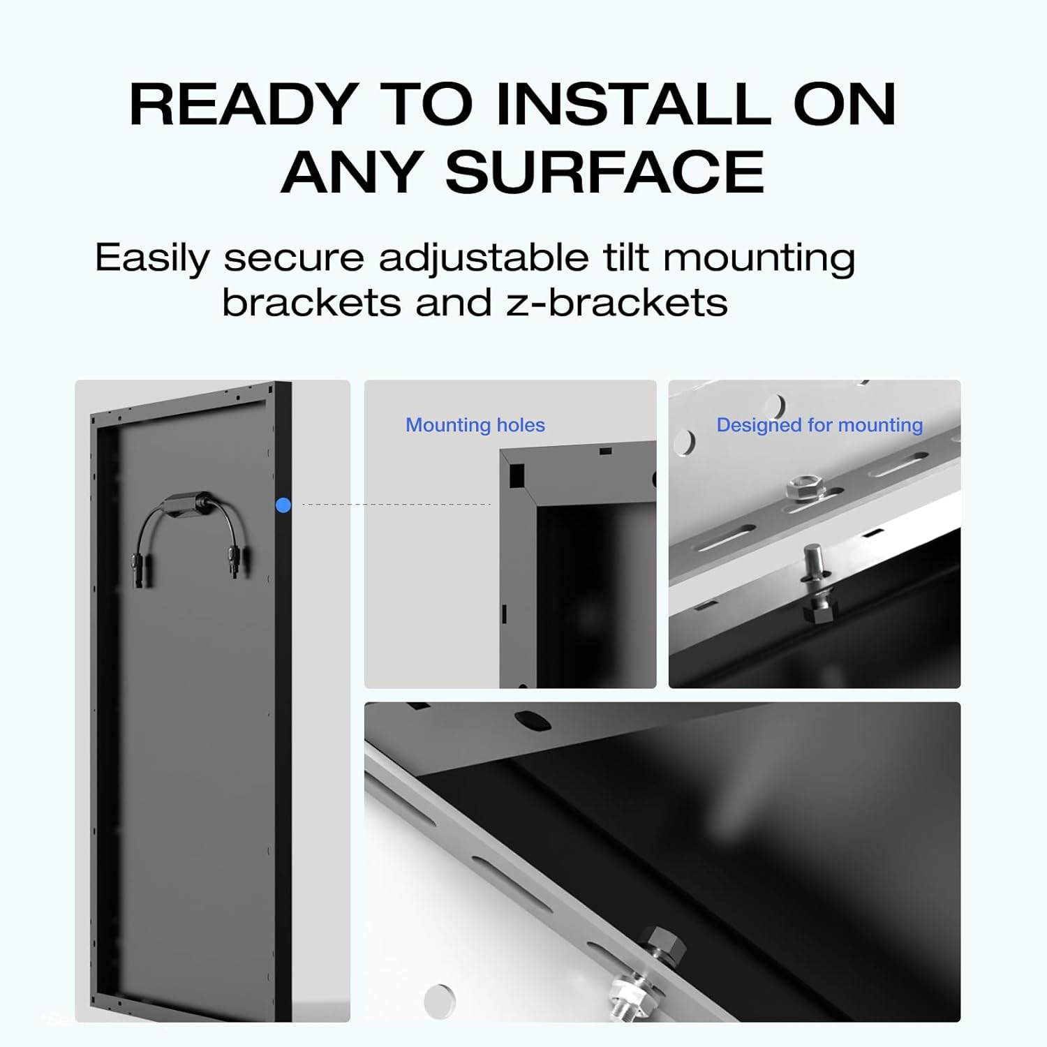 175W Solar Panel, 25% High-Efficiency N-Type, IP68 Waterproof, Plug-and-Play for Camping, RV, Home U524